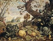Landscape with fruit and vegetables in the foreground, Abraham Bloemaert